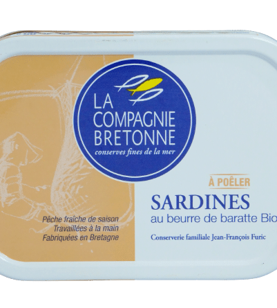 Sardines beurre de baratte bio à poêler la compagnie bretonne